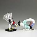 Fulvio bianconi 19151996 venini two lattimo nero glass figurines murano italy 1960s three line etched signature to bird 7 12 x 8 5 x 7 12