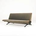 Osvaldo borsani tecno d70 sofa italy 1950s mohair enameled steel brass rubber decal label 32 x 75 12 x 32
