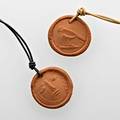 Pablo picasso 18811973 madoura two pressed red clay pendants france ca 1949 both stamped madoura empreinte originale de picasso each 1 12 dia