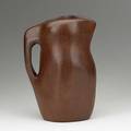 Alexandre noll carved mahogany pitcher france 1950s incised a noll 10 x 7 x 5