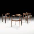 Hans wegner johannes hansen set of four the chair denmark 1950s teak wool branded 30 x 25 x 20 12
