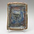 Peter voulkos 19242002 glazed slabbuilt stoneware plaque with heart berkeley ca 1961 signed and dated 10 12 x 7 34 provenance gift from the artist to pat dandignac thence by descent