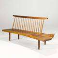 George nakashima nakashima studios conoid bench new hope pa 19811982 walnut hickory signed and dated 31 x 72 14 x 32 provenance copy of original receipt
