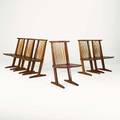 George nakashima nakashima studios set of six conoid dining chairs new hope pa 19711972 walnut hickory signed with clients name 35 12 x 20 x 19 12 provenance copy of original order c