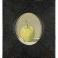 Robert moore kulicke american 1924  2007 two works of art untitled apple 1976 oil on canvasboard framed signed and dated 6 x 5  untitled apples and a pear 1974 oil on paper fram