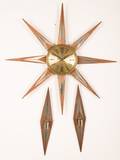 Welby Starburst Wall Clock w Two 2 Sconces