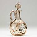Galle enameled stoppered jug with dragonfly and flowers nancy france ca 1885 etched e galle nancy 8 14 x 4 14