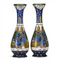 Zuidholland gouda pair of tall vases with large birds gouda netherlands both signed zuidholland gouda 270505 ss 16 12 x 5 34