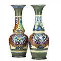 Zuidholland gouda two tall rhodian vases gouda netherlands 1905 and 1920 both marked rhodian 01071h and 1071ij each 18 x 6 12