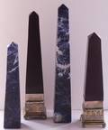 Decorative Sodalite  Wooden Obelisks Two Pairs