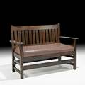 L  jg stickley loveseat no 225 fayetteville ny ca 1905 handcraft decal 36 14 x 53 x 23
