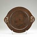 Dirk van erp hammered copper charger san francisco ca 1910s windmill stamp 16 12 x 14 12