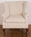 Cream Upholstered Wingback Armchair