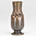George ohr footed vase with inbody twist unusual mottled mauve and indigo glaze biloxi ms 1890s stamped ge ohr biloxi 7 x 2 34 published ellison george ohr art potter pl 53