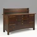 L  jg stickley sideboard with plate rack no 731 fayetteville ny ca 1912 the work of decal 49 12 x 72 x 25 37 14 to top
