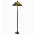 Handel rare floor lamp with adjustable base and overlaid cattail shade meriden ct ca 1915 patinated bronze slag glass enamel three sockets shade and base stamped handel max 80 x 22 min