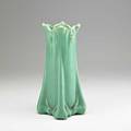 Teco tall floriform vase in matte green glaze terra cotta il ca 1910 stamped teco twice 14 x 6 sq