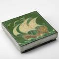 Grueby ship tile in pewter trivet boston ma ca 1905 signed dc 6 sq