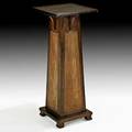 Stickley brothers pedestal with cane insets grand rapids mi ca 1915 unmarked 34 12 x 14 sq