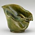 George ohr folded vessel in mottled green glaze biloxi ms 1890s stamped ge ohr biloxi 3 34 x 5 provenance purchased at the germinal showing of ohrs work at the renwick gallery washi