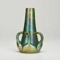Delphin massier fourhandled vase vallauris france ca 1900 signed dmvallaurisam 10 x 6 14