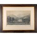 After albert bierstadt engraving by j smillie the rocky mountains framed signed in print image 17 x 27 12 frame 34 14 x 44
