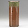 Walter jennings roycroft rare hammered copper vase with italian polychrome east aurora ny 19101915 orb and cross mark 7 12 x 3 12