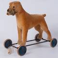 Steiff Stuffed Riding Boxer on Wheels