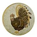 Marblehead tile trivet with rooster ship mark 58 x 5 dia