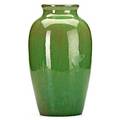 Fulper tall vase in speckled brown over green unmarked 12 x 7 dia