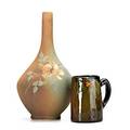 Owens tall matt utopian vase with flowers and utopian mug with raspberry bough vase impressed 2owens1076 mug owensutopian1035 vase 13 x 7 dia