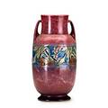 Roseville pink baneda vase large foil label 9 14 x 4 34 dia