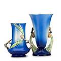 Roseville two blue pinecone vases marked taller 10 12 x 6 14 dia