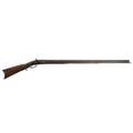 Plains rifle full maple stock with octagonal barrel leman lancaster pa cap lock conversion 19th c lock marked 54 12