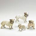 Four vienna coldpainted bronzes all bulldogs of various breeds early 20th c largest 4 12 x 3