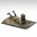 Franz xavier bergman austrian 18611936 coldpainted bronze of a boy on a persian carpet stamped geschutz bergman foundry stamp 5 34 x 4 14