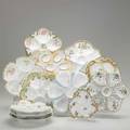 Porcelain oyster plates twelve in varying sizes and shapes by various makers including limoges and victoria carlsbad late 19thearly 20th c largest 9 12