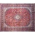 Sarouk oriental rug handtied with allover floral design on red ground 20th c 128 x 171