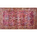 Sarouk area rug allover floral design on red ground 20th c 75 x 49