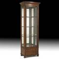 American curio cabinet walnut with inlaid front beveled glass door and three shelves 20th c 79 x 27 x 16