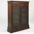 Victorian bookcase walnut with glass front doors and three shelves ca 1870 65 14 x 53 12 x 15