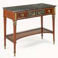 French empire style marble top server mahogany with bronze mounts 20th c 34 14 x 43 34 x 20 12