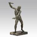 Mythological bronze hercules on marble base 20th c 17 with base