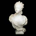 Marble bust young woman with flowers in her hair late 19thearly 20th c unsigned 25 38 x 14 x 10