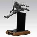 Thomas schoenberg american 20th c bronze sculpture the hurdler on wood base signed 19 x 7 x 14