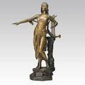 Edouard drouot french 18591945 bronze sculpture of a woman with a lyre 20th c signed 13 34 x 4 12 x 7