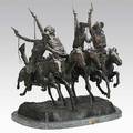 After frederic remington american 18611909 bronze sculpture coming through the rye on marble base late 20th c 31 x 26 x 26