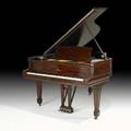 Steinway model a concert grand piano with mahogany case ca 1895 serial no 93158 nonmatching upholstered bench 39 12 x 72 x 57 12 closed