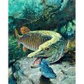 George luther schelling american b 1938 oil on masonite tiger muskie with black crappie signed 20 x 16