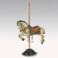 Dentzel type carousel horse park paint jeweled bridle and blanket early 20th c with stand length 49